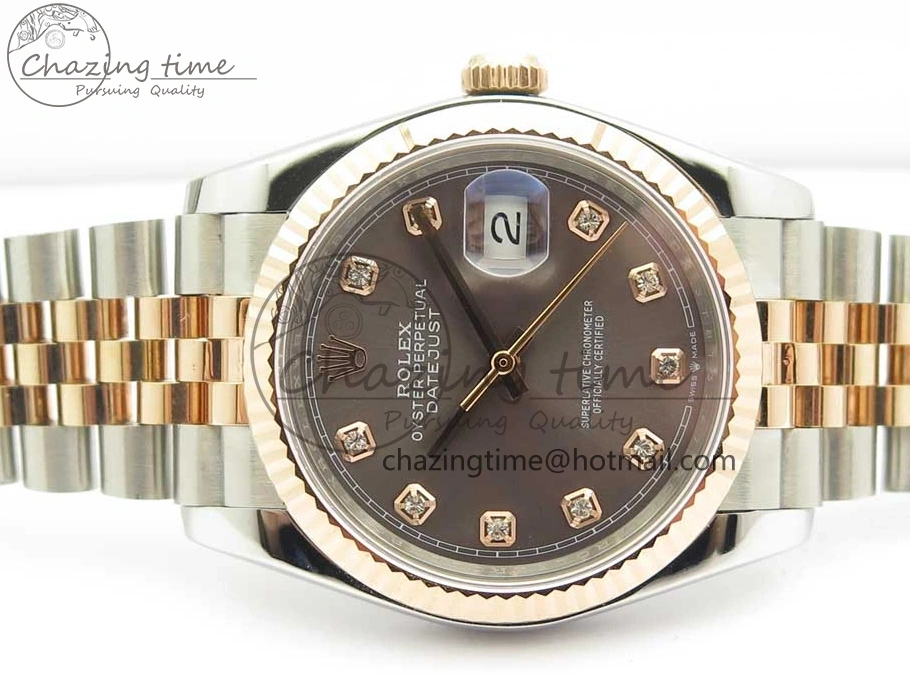 MiroTime 0501 Timeless DateJust 36mm 904 SS RG Wrapped 116231 GMF Gray Diam Dial on SS RG Wrapped Jubilee Bracelet A 3272
